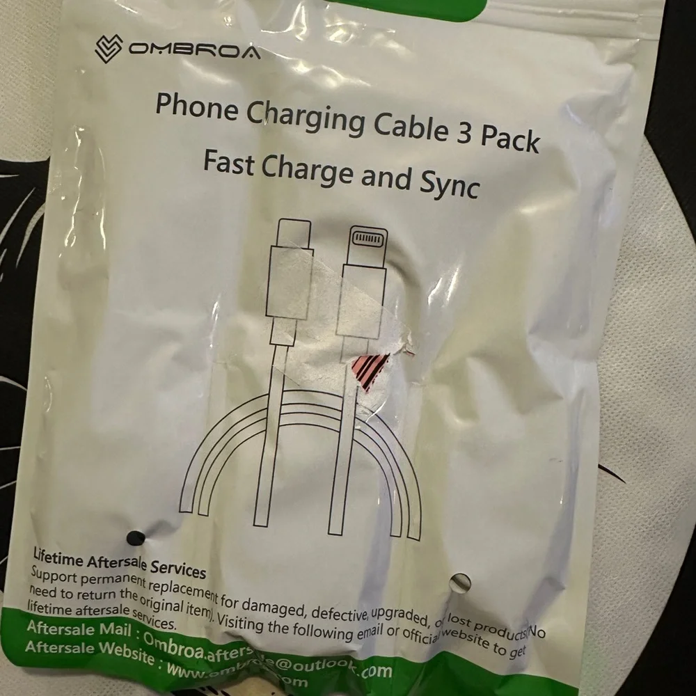 Phone Charging Cable 3 Pack